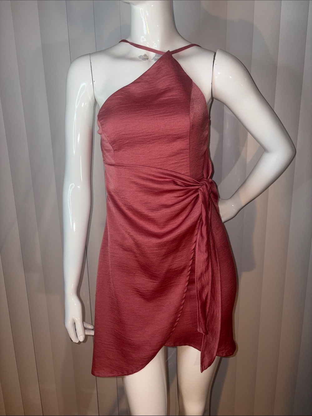 Hello Molly If The Gown Fits Wrap Mini Dress Rose Pink XS US 2